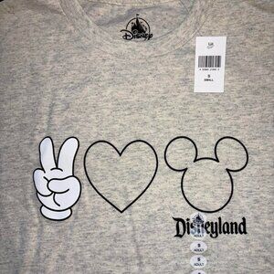 Disneyland Peace/Love/Mickey Tee (Adult; S)